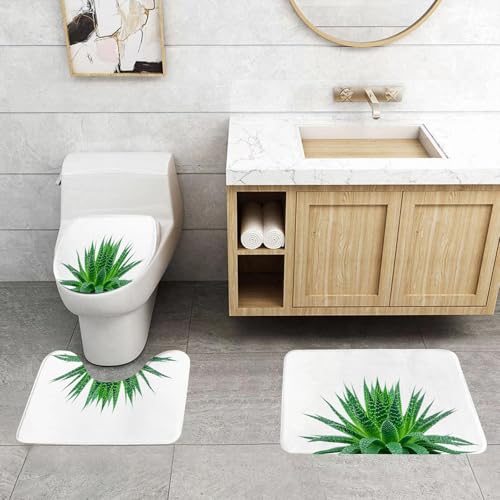 QRFASFZO 3 Stück Badematten und WC Vorleger Microfaser Weiches Badteppich badvorleger rutschfest Waschbar Badezimmerteppich Set,Pflanze, Aloe Vera mit leuchtenden Farben Einheimische Arten Alternati QRFASFZO 3 Stück Badematten und WC Vorleger Microfaser Weiches Badteppich badvorleger rutschfest Waschbar Badezimmerteppich Set,Pflanze, Aloe Vera mit leuchtenden Farben Einheimische Arten Alternati von QRFASFZO