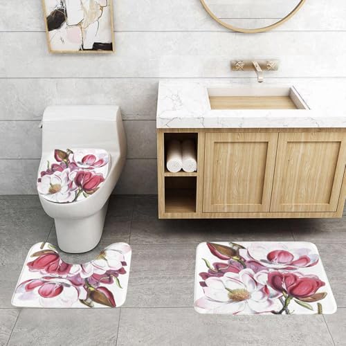 QRFASFZO 3 Stück Badematten und WC Vorleger Microfaser Weiches Badteppich badvorleger rutschfest Waschbar Badezimmerteppich Set,Pin auf Mindy Lighthipe Zeichnen der Schönheit der Natur von QRFASFZO