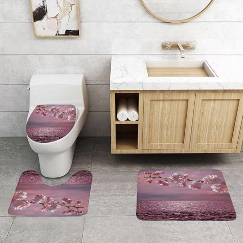 QRFASFZO 3 Stück Badematten und WC Vorleger Microfaser Weiches Badteppich badvorleger rutschfest Waschbar Badezimmerteppich Set,Rosa, Panorama, Impressionismus, Balinesisch, Besuch QRFASFZO 3 Stück Badematten und WC Vorleger Microfaser Weiches Badteppich badvorleger rutschfest Waschbar Badezimmerteppich Set,Rosa, Panorama, Impressionismus, Balinesisch, Besuch von QRFASFZO