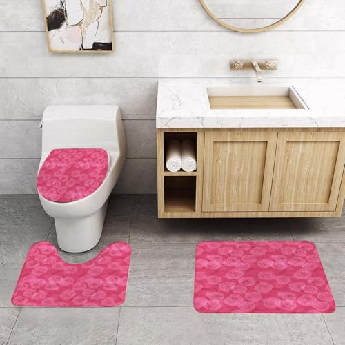 QRFASFZO 3 Stück Badematten und WC Vorleger Microfaser Weiches Badteppich badvorleger rutschfest Waschbar Badezimmerteppich Set,Rosa, Rosatöne mit zarter saisonaler Flora Romantisch QRFASFZO 3 Stück Badematten und WC Vorleger Microfaser Weiches Badteppich badvorleger rutschfest Waschbar Badezimmerteppich Set,Rosa, Rosatöne mit zarter saisonaler Flora Romantisch von QRFASFZO