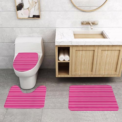 QRFASFZO 3 Stück Badematten und WC Vorleger Microfaser Weiches Badteppich badvorleger rutschfest Waschbar Badezimmerteppich Set,Rosa Kaugumnien. Vektorlinien in rosa Farbverlaufsfarben. QRFASFZO 3 Stück Badematten und WC Vorleger Microfaser Weiches Badteppich badvorleger rutschfest Waschbar Badezimmerteppich Set,Rosa Kaugumnien. Vektorlinien in rosa Farbverlaufsfarben. von QRFASFZO