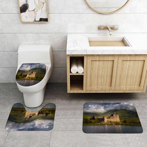 QRFASFZO 3 Stück Badematten und WC Vorleger Microfaser Weiches Badteppich badvorleger rutschfest Waschbar Badezimmerteppich Set,Schloss Reflexionen im Morgenlicht Highlands Schottland bewölkter Himm QRFASFZO 3 Stück Badematten und WC Vorleger Microfaser Weiches Badteppich badvorleger rutschfest Waschbar Badezimmerteppich Set,Schloss Reflexionen im Morgenlicht Highlands Schottland bewölkter Himm von QRFASFZO