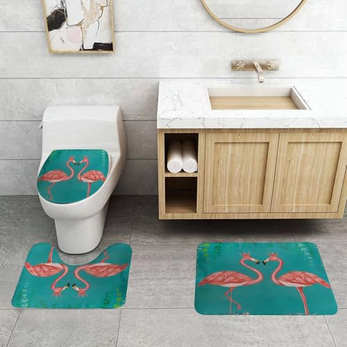 QRFASFZO 3 Stück Badematten und WC Vorleger Microfaser Weiches Badteppich badvorleger rutschfest Waschbar Badezimmerteppich Set,Schönes nahtloses florales exotisches Muster mit tropischen Blumen, Pa QRFASFZO 3 Stück Badematten und WC Vorleger Microfaser Weiches Badteppich badvorleger rutschfest Waschbar Badezimmerteppich Set,Schönes nahtloses florales exotisches Muster mit tropischen Blumen, Pa von QRFASFZO