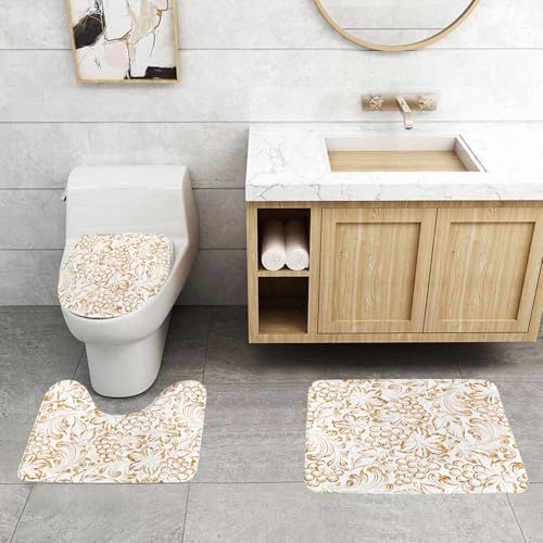QRFASFZO 3 Stück Badematten und WC Vorleger Microfaser Weiches Badteppich badvorleger rutschfest Waschbar Badezimmerteppich Set,Seamless, Muster, Gold, trauben, Vier, Rebe, Hintergrund., Vektor, ABB QRFASFZO 3 Stück Badematten und WC Vorleger Microfaser Weiches Badteppich badvorleger rutschfest Waschbar Badezimmerteppich Set,Seamless, Muster, Gold, trauben, Vier, Rebe, Hintergrund., Vektor, ABB von QRFASFZO