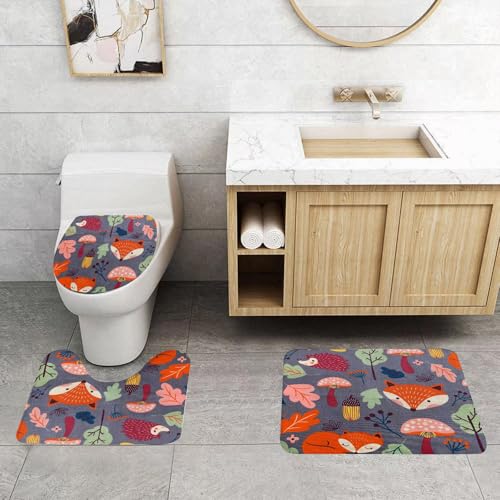 QRFASFZO 3 Stück Badematten und WC Vorleger Microfaser Weiches Badteppich badvorleger rutschfest Waschbar Badezimmerteppich Set,Seamless, Muster, mit, eichhörnchen, auf, a, lila, Hintergrund., vekto QRFASFZO 3 Stück Badematten und WC Vorleger Microfaser Weiches Badteppich badvorleger rutschfest Waschbar Badezimmerteppich Set,Seamless, Muster, mit, eichhörnchen, auf, a, lila, Hintergrund., vekto von QRFASFZO
