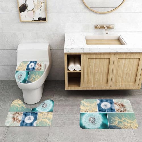 QRFASFZO 3 Stück Badematten und WC Vorleger Microfaser Weiches Badteppich badvorleger rutschfest Waschbar Badezimmerteppich Set,Serie wunderschöner Bilder von Löwenzahn, die den vergänglichen Charme QRFASFZO 3 Stück Badematten und WC Vorleger Microfaser Weiches Badteppich badvorleger rutschfest Waschbar Badezimmerteppich Set,Serie wunderschöner Bilder von Löwenzahn, die den vergänglichen Charme von QRFASFZO