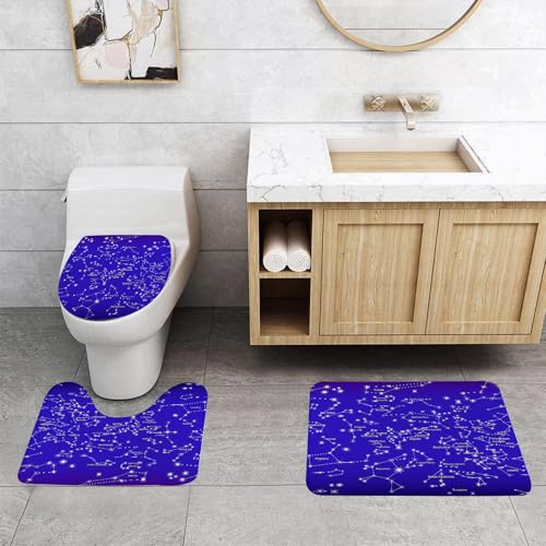 QRFASFZO 3 Stück Badematten und WC Vorleger Microfaser Weiches Badteppich badvorleger rutschfest Waschbar Badezimmerteppich Set,Sternenhimmel, Eine Reihe glitzernder Sterne bilden berühmte Konstella QRFASFZO 3 Stück Badematten und WC Vorleger Microfaser Weiches Badteppich badvorleger rutschfest Waschbar Badezimmerteppich Set,Sternenhimmel, Eine Reihe glitzernder Sterne bilden berühmte Konstella von QRFASFZO