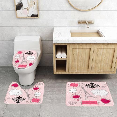QRFASFZO 3 Stück Badematten und WC Vorleger Microfaser Weiches Badteppich badvorleger rutschfest Waschbar Badezimmerteppich Set,Teen Decor, französischer Rokoko-Krallenrahmen, Barock-Laterne Mademoi QRFASFZO 3 Stück Badematten und WC Vorleger Microfaser Weiches Badteppich badvorleger rutschfest Waschbar Badezimmerteppich Set,Teen Decor, französischer Rokoko-Krallenrahmen, Barock-Laterne Mademoi von QRFASFZO