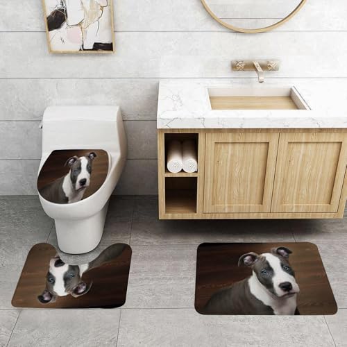 QRFASFZO 3 Stück Badematten und WC Vorleger Microfaser Weiches Badteppich badvorleger rutschfest Waschbar Badezimmerteppich Set,Tier, EIN Wilder Welpe mit grauem und weißem Fell, mit einzigartigen M QRFASFZO 3 Stück Badematten und WC Vorleger Microfaser Weiches Badteppich badvorleger rutschfest Waschbar Badezimmerteppich Set,Tier, EIN Wilder Welpe mit grauem und weißem Fell, mit einzigartigen M von QRFASFZO
