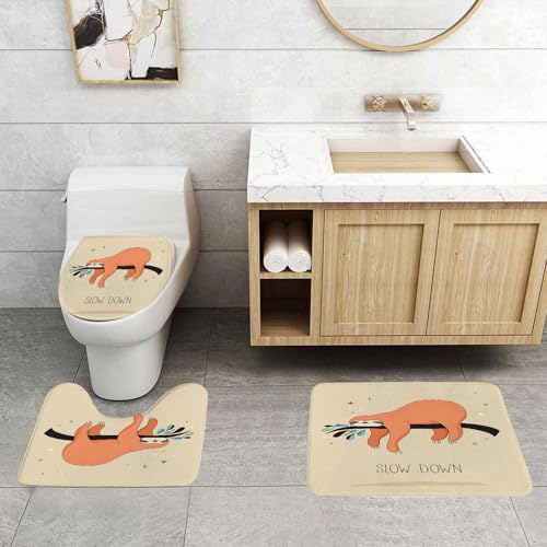 QRFASFZO 3 Stück Badematten und WC Vorleger Microfaser Weiches Badteppich badvorleger rutschfest Waschbar Badezimmerteppich Set,Tier, schlafender großer Bär Faultier hängt auf Einer Bank gemütlich f QRFASFZO 3 Stück Badematten und WC Vorleger Microfaser Weiches Badteppich badvorleger rutschfest Waschbar Badezimmerteppich Set,Tier, schlafender großer Bär Faultier hängt auf Einer Bank gemütlich f von QRFASFZO
