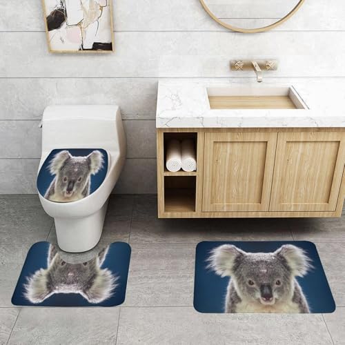 QRFASFZO 3 Stück Badematten und WC Vorleger Microfaser Weiches Badteppich badvorleger rutschfest Waschbar Badezimmerteppich Set,Tiere, Koala mit einzigartigen Eigenschaften, sitzen auf einem ruhigen QRFASFZO 3 Stück Badematten und WC Vorleger Microfaser Weiches Badteppich badvorleger rutschfest Waschbar Badezimmerteppich Set,Tiere, Koala mit einzigartigen Eigenschaften, sitzen auf einem ruhigen von QRFASFZO