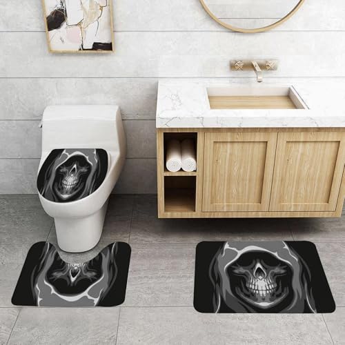QRFASFZO 3 Stück Badematten und WC Vorleger Microfaser Weiches Badteppich badvorleger rutschfest Waschbar Badezimmerteppich Set,Tod der Sonnenfinsternis und Tod der Sense, Gott des Todes im trüben S QRFASFZO 3 Stück Badematten und WC Vorleger Microfaser Weiches Badteppich badvorleger rutschfest Waschbar Badezimmerteppich Set,Tod der Sonnenfinsternis und Tod der Sense, Gott des Todes im trüben S von QRFASFZO