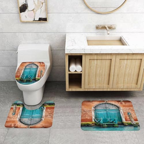 QRFASFZO 3 Stück Badematten und WC Vorleger Microfaser Weiches Badteppich badvorleger rutschfest Waschbar Badezimmerteppich Set,Venedig, altes Gebäude mit antiker Tür Eingang Stadt auf dem Wasser hi QRFASFZO 3 Stück Badematten und WC Vorleger Microfaser Weiches Badteppich badvorleger rutschfest Waschbar Badezimmerteppich Set,Venedig, altes Gebäude mit antiker Tür Eingang Stadt auf dem Wasser hi von QRFASFZO