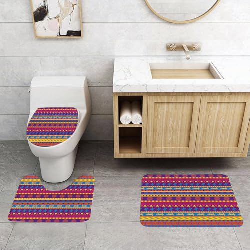 QRFASFZO 3 Stück Badematten und WC Vorleger Microfaser Weiches Badteppich badvorleger rutschfest Waschbar Badezimmerteppich Set,Vivid Race Motivation-Modi und Wüstenmodi, Sonne, Kaktus und Eidechse, QRFASFZO 3 Stück Badematten und WC Vorleger Microfaser Weiches Badteppich badvorleger rutschfest Waschbar Badezimmerteppich Set,Vivid Race Motivation-Modi und Wüstenmodi, Sonne, Kaktus und Eidechse, von QRFASFZO