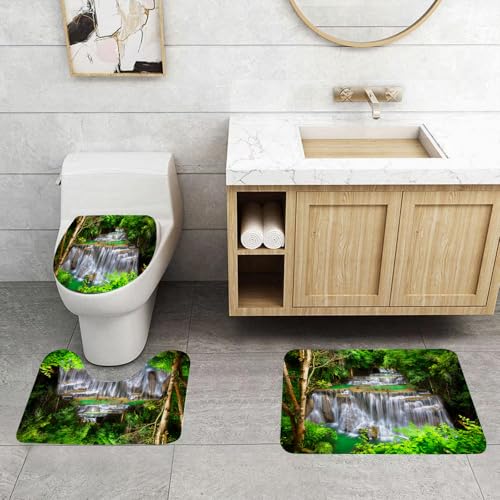 QRFASFZO 3 Stück Badematten und WC Vorleger Microfaser Weiches Badteppich badvorleger rutschfest Waschbar Badezimmerteppich Set,Wasserfall Huay Mae Kamin Thailand in Kanjanaburi QRFASFZO 3 Stück Badematten und WC Vorleger Microfaser Weiches Badteppich badvorleger rutschfest Waschbar Badezimmerteppich Set,Wasserfall Huay Mae Kamin Thailand in Kanjanaburi von QRFASFZO