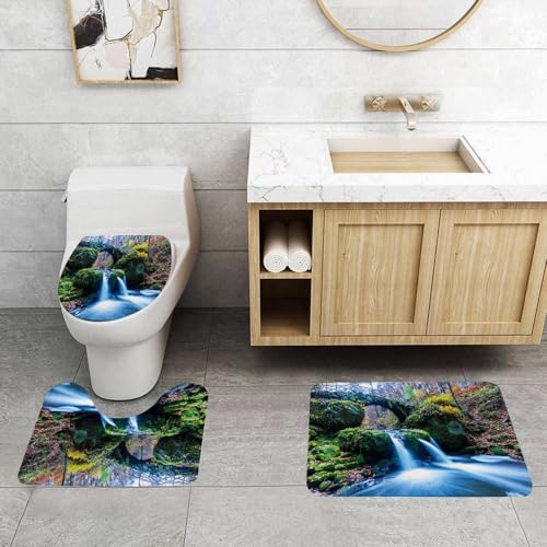QRFASFZO 3 Stück Badematten und WC Vorleger Microfaser Weiches Badteppich badvorleger rutschfest Waschbar Badezimmerteppich Set,Wasserfallhochzeit in Bodenmais im Herbst in Bayern, Deutschland. QRFASFZO 3 Stück Badematten und WC Vorleger Microfaser Weiches Badteppich badvorleger rutschfest Waschbar Badezimmerteppich Set,Wasserfallhochzeit in Bodenmais im Herbst in Bayern, Deutschland. von QRFASFZO
