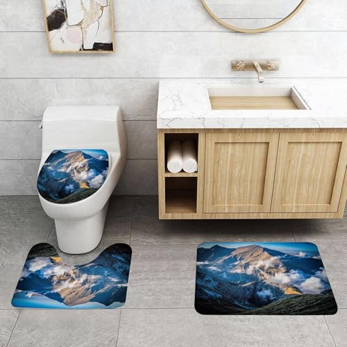 QRFASFZO 3 Stück Badematten und WC Vorleger Microfaser Weiches Badteppich badvorleger rutschfest Waschbar Badezimmerteppich Set,Wunderschöne Natur Berglandschaft Hintergrund QRFASFZO 3 Stück Badematten und WC Vorleger Microfaser Weiches Badteppich badvorleger rutschfest Waschbar Badezimmerteppich Set,Wunderschöne Natur Berglandschaft Hintergrund von QRFASFZO