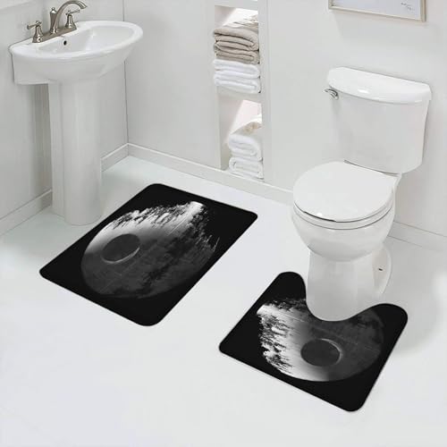 QRFASFZO Badezimmerteppich - Kit 2 Teile,Krieg Todesstern Schwarz Grau,absorbierbares waschbares Badezimmerteppich für Badewannen,Toiletten und Böden QRFASFZO Badezimmerteppich - Kit 2 Teile,Krieg Todesstern Schwarz Grau,absorbierbares waschbares Badezimmerteppich für Badewannen,Toiletten und Böden von QRFASFZO