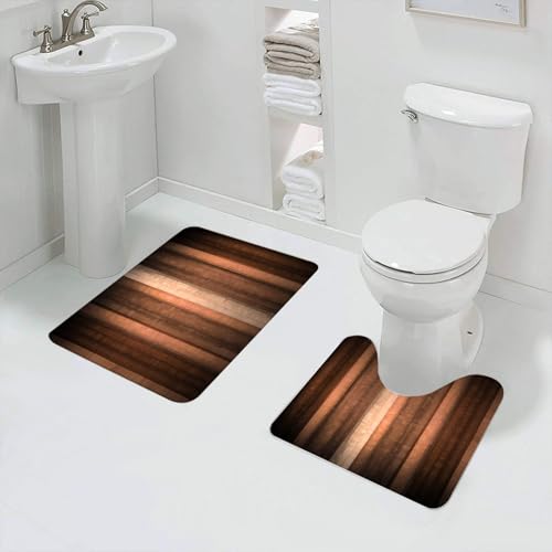 QRFASFZO Badezimmerteppich - Kit 2 Teile,Orange Kupfer und blass Pfirsich abstrakten Hintergrund,absorbierbares waschbares Badezimmerteppich für Badewannen,Toiletten und Böden von QRFASFZO