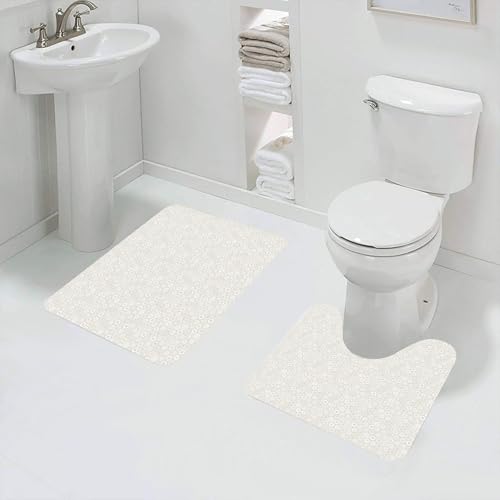 QRFASFZO Badezimmerteppich - Kit 2 Teile,Winter, stilisierte Flocken mit sechseckigem Wappenmuster Mosaikfliese,absorbierbares waschbares Badezimmerteppich für Badewannen,Toiletten und Böden QRFASFZO Badezimmerteppich - Kit 2 Teile,Winter, stilisierte Flocken mit sechseckigem Wappenmuster Mosaikfliese,absorbierbares waschbares Badezimmerteppich für Badewannen,Toiletten und Böden von QRFASFZO