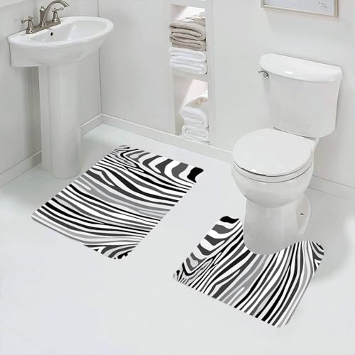 QRFASFZO Badezimmerteppich - Kit 2 Teile,Zebra-Druck, Zebra-Muster vertikal gestreift Natur Wildlife inspiriert Mode-Il,absorbierbares waschbares Badezimmerteppich für Badewannen,Toiletten und Böden QRFASFZO Badezimmerteppich - Kit 2 Teile,Zebra-Druck, Zebra-Muster vertikal gestreift Natur Wildlife inspiriert Mode-Il,absorbierbares waschbares Badezimmerteppich für Badewannen,Toiletten und Böden von QRFASFZO