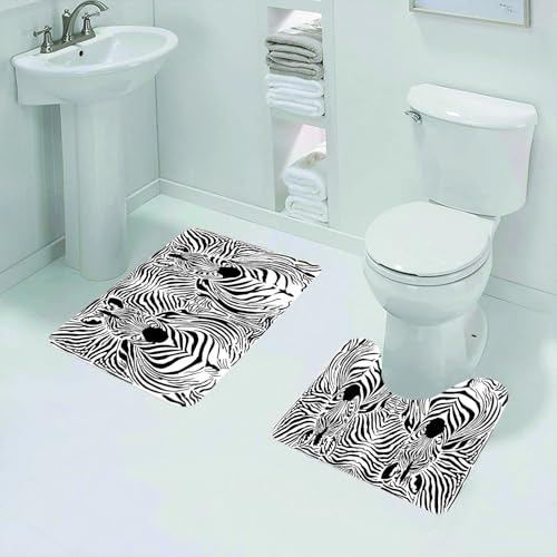 QRFASFZO Badezimmerteppich - Kit 2 Teile,Zebra-Print, Illustration Muster Zebras Skins Hintergrund über Zebra Körper Kö,absorbierbares waschbares Badezimmerteppich für Badewannen,Toiletten und Böden QRFASFZO Badezimmerteppich - Kit 2 Teile,Zebra-Print, Illustration Muster Zebras Skins Hintergrund über Zebra Körper Kö,absorbierbares waschbares Badezimmerteppich für Badewannen,Toiletten und Böden von QRFASFZO