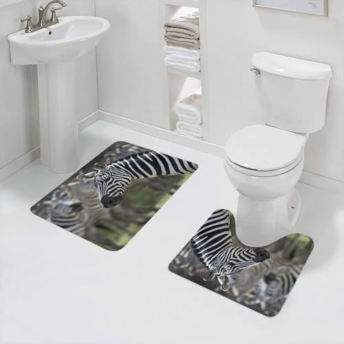 QRFASFZO Badezimmerteppich - Kit 2 Teile,Zebra im Serengeti-Nationalpark Tansania Afrika,absorbierbares waschbares Badezimmerteppich für Badewannen,Toiletten und Böden QRFASFZO Badezimmerteppich - Kit 2 Teile,Zebra im Serengeti-Nationalpark Tansania Afrika,absorbierbares waschbares Badezimmerteppich für Badewannen,Toiletten und Böden von QRFASFZO