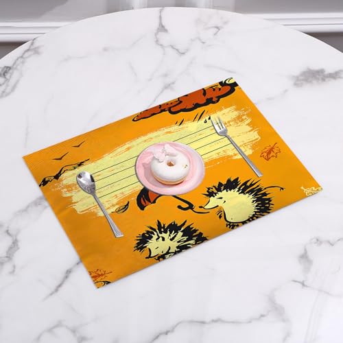 QRFASFZO Gewebte Platzsets Tischsets 6 er Set Vinyl Hitzebeständig Platzdeckchen Antifouling und Waschbar,Notizbuch-Cover-Design mit Zwei Igeln im Herbst-Vektor,45x30cm QRFASFZO Gewebte Platzsets Tischsets 6 er Set Vinyl Hitzebeständig Platzdeckchen Antifouling und Waschbar,Notizbuch-Cover-Design mit Zwei Igeln im Herbst-Vektor,45x30cm von QRFASFZO