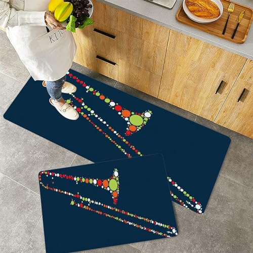 QRFASFZO Küchenteppiche 2 Stück, Rutschfestes Küchenmatten,Posaune Shape Vector Design von Color Point,Pflegeleicht, Anti-Müdigkeit Küchenteppich Teppich Läufer für Küche (45x70+45x120cm) von QRFASFZO