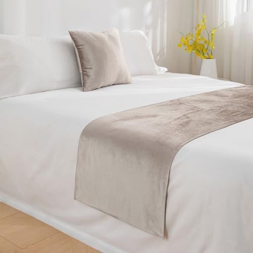 QRGMKL Neue Bettläufer Tagesdecke einfarbige Bettschals Moderne einfache Bettwäsche Beschützer Mode Bettwäsche Dekor für Schlafzimmer Hotel Hochzeitszimmer-Beige||2 Pillowcases(45X45cm) von QRGMKL