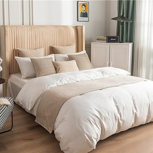 QRGMKL Neue Luxus-Tagesdecke Bettläufer Nordeuropa Bettschal Weicher einfarbiger Schlafzimmer Hotel Bettwäscheschutz - beidseitig erhältlich-Beige||2 Pillowcases(30X50cm) von QRGMKL