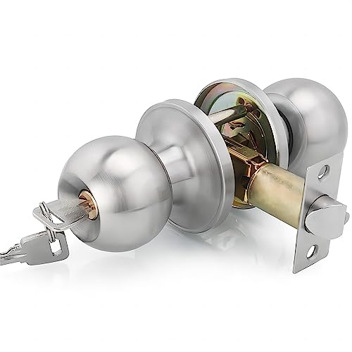 2 X Qrity Türknauf mit Schloss/Schlüssel, Griff Keyed abschließbar Home Büro rund verriegelt Türknauf, Verriegelung 60 / 70mm 2 X Qrity Türknauf mit Schloss/Schlüssel, Griff Keyed abschließbar Home Büro rund verriegelt Türknauf, Verriegelung 60 / 70mm von Qrity