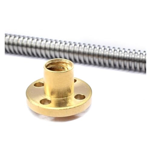 1 Satz T8 Durchmesser 8 mm Steigung 2 mm Steigung 4 mm Trapezspindelschraube Länge 200/250/300/350/400/500/600 mm mit Messingmutter.(170mm with nut) von QRNHPJLJK