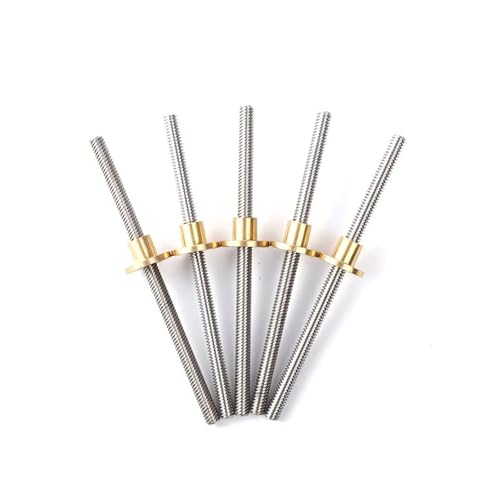 5 STÜCKE 3D-Drucker T12-Gewindespindel, Länge 150 mm, Steigung 2 mm, Steigung 2 mm, 4 8 10 12 mm, Trapezgewindespindel mit Kupfermutter(Picth 2mm lead 10mm) von QRNHPJLJK