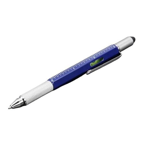 7 in 1 Multifunktions-Kugelschreiber mit Handwerkzeug Messtechnik Lineal Schraubendreher Touchscreen Stylus Wasserwaage(Blue) von QRNHPJLJK