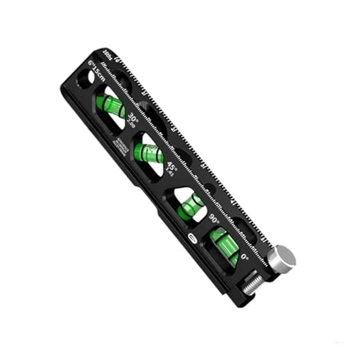 Praktische Aluminium-Wasserwaage mit Doppelskalen-Ablesebasis for die Metallbearbeitung(W0YD1SA204086-BK-6IN) von QRNHPJLJK