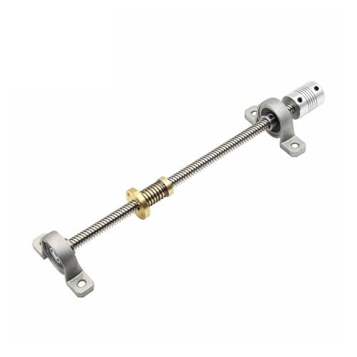 T8 Trapezgewindespindel 150-600mm + Anti-Backlash-Mutter + KP08 Lagerhalterung + 5 * 8mm flexible Kupplung(150mm) von QRNHPJLJK
