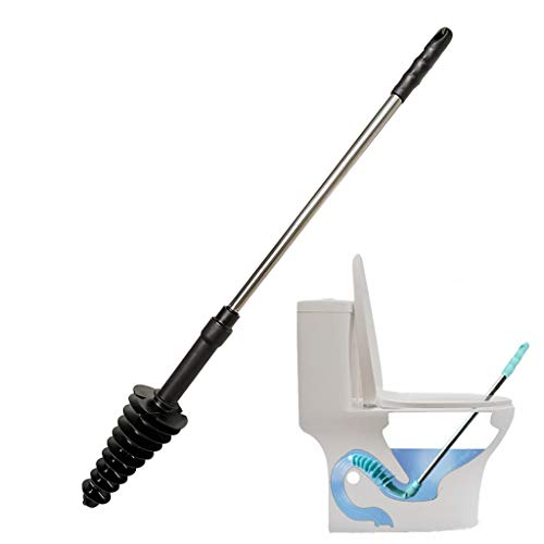 QRONCES Toilettenkolben Typ Toiletten Verstopfungsentferner Langstieliger Flexibler Bürstenkolben Für Verstopfte Siphon Toilette Toilettenkolbenhalter von QRONCES