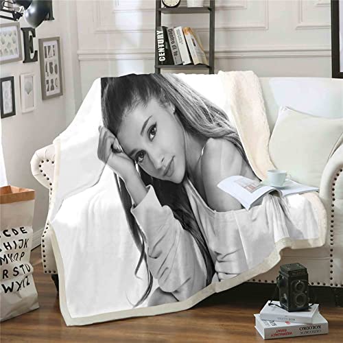 QROXY Ariana Grande Decken Fleecedecken for Erwachsene Kinder, 100% Mikrofaser,Weich Und Warm,für Schlafsofa Und Sofa (1,100 x 140 cm) von QROXY