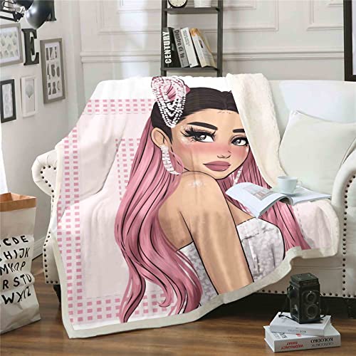 QROXY Ariana Grande Decken Fleecedecken for Erwachsene Kinder, 100% Mikrofaser,Weich Und Warm,für Schlafsofa Und Sofa (17,150x200cm) von QROXY