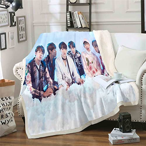 QROXY BTS Bangtan Boys Decken Fleecedecken for Erwachsene Kinder, 100% Mikrofaser,Weich Und Warm,für Schlafsofa Und Sofa (18,100 x 140 cm) von QROXY
