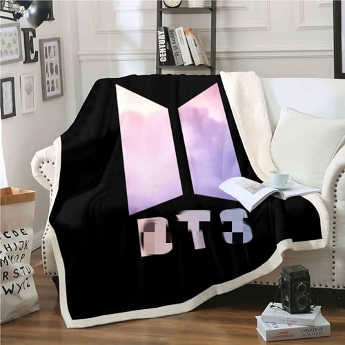 QROXY BTS Bangtan Boys Decken Fleecedecken for Erwachsene Kinder, 100% Mikrofaser,Weich Und Warm,für Schlafsofa Und Sofa (19,150x200cm) von QROXY