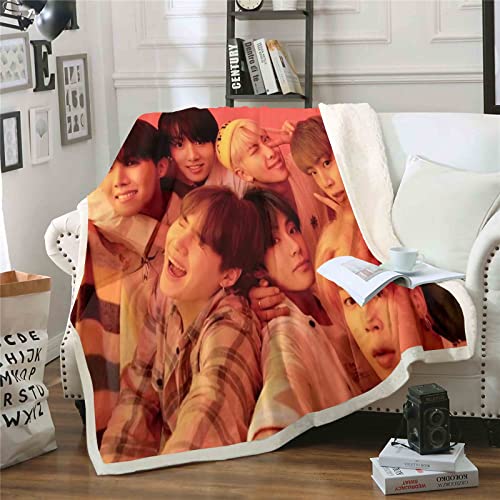 QROXY BTS Bangtan Boys Decken Fleecedecken for Erwachsene Kinder, 100% Mikrofaser,Weich Und Warm,für Schlafsofa Und Sofa (20,130x150cm) von QROXY