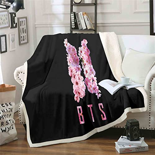 QROXY BTS Bangtan Boys Decken Fleecedecken for Erwachsene Kinder, 100% Mikrofaser,Weich Und Warm,für Schlafsofa Und Sofa (8,150x200cm) von QROXY