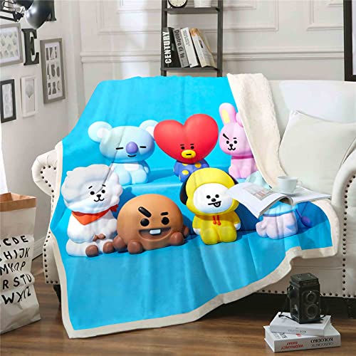QROXY BTS Bangtan Boys Decken Fleecedecken for Erwachsene Kinder, 100% Mikrofaser,Weich Und Warm,für Schlafsofa Und Sofa (9,150x200cm) von QROXY