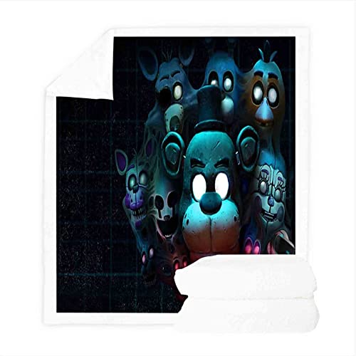 QROXY Five Nights at Freddy's Decken 100% Microfibre, Fleecedecken for Erwachsene Kinder Weich Und Warm (3,130x150cm) von QROXY