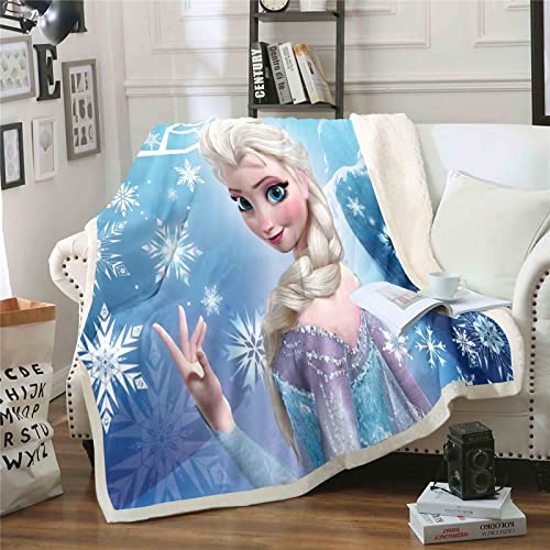 QROXY Frozen Decken 100% Microfibre, Anime Anna ELSA Princess Olaf Fleecedecken for Erwachsene Kinder Weich Und Warm (12,100 x 140 cm) von QROXY