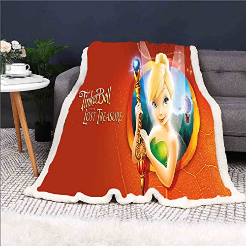 QROXY Tinkerbell Elf Decke,fleecedecken, Kuscheldecke Dünne Decken Für Sofa,ultraweich Und Warm - Mikrofaser 3D-Druck,für Erwachsene Und Kinder (15,150x200cm) von QROXY