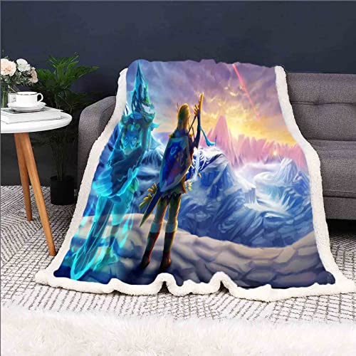 QROXY Zelda Decke,fleecedecken, Kuscheldecke Dünne Decken Für Sofa,ultraweich Und Warm - Mikrofaser 3D-Druck,für Erwachsene Und Kinder (12,100 x 140 cm) von QROXY