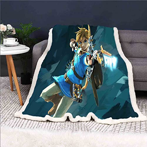 QROXY Zelda Decke,fleecedecken, Kuscheldecke Dünne Decken Für Sofa,ultraweich Und Warm - Mikrofaser 3D-Druck,für Erwachsene Und Kinder (14,150x200cm) von QROXY